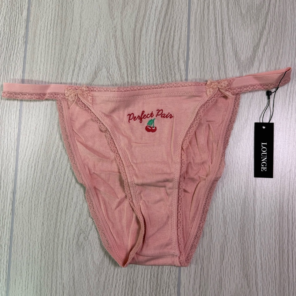 Lounge Pink 'Perfect‎ Pair' Bikini Panty with Cherry Detail